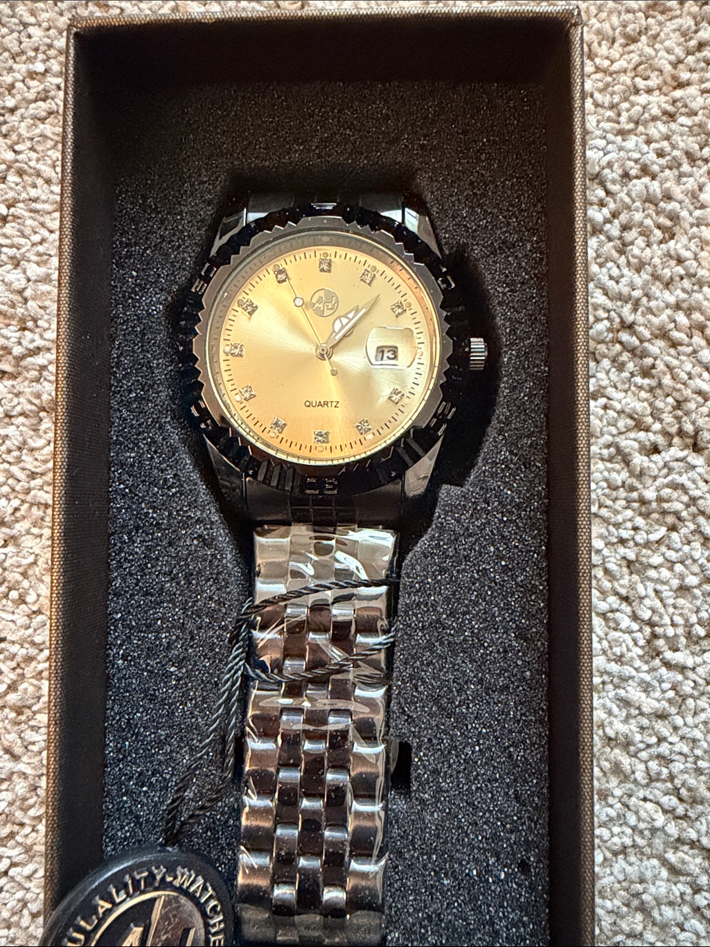 Stainless Steel Watch With Champagne Dial